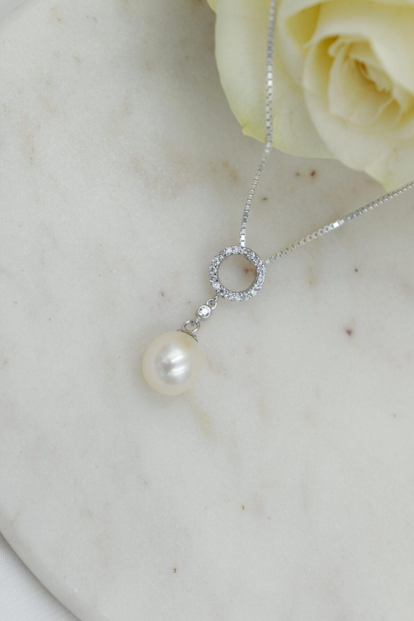 sterling silver necklace pearl