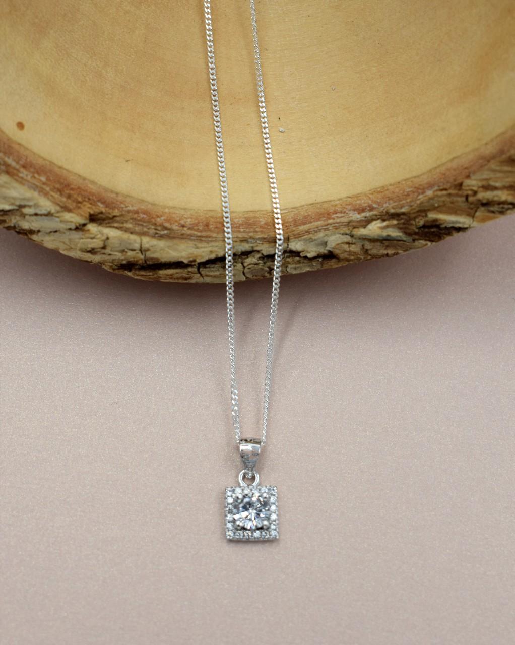 sterling silver and diamond necklace